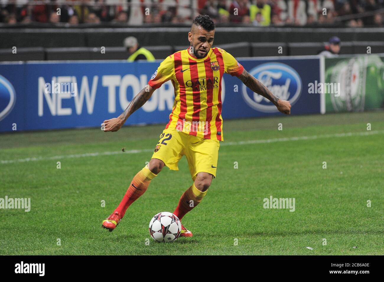 Milan Italy 22 October 2013 G Meazza San Siro Stadium Uefa Champions League 2013 2014 Ac Milan Fc Barcelona Dani Alves In Action During The Match Stock Photo Alamy