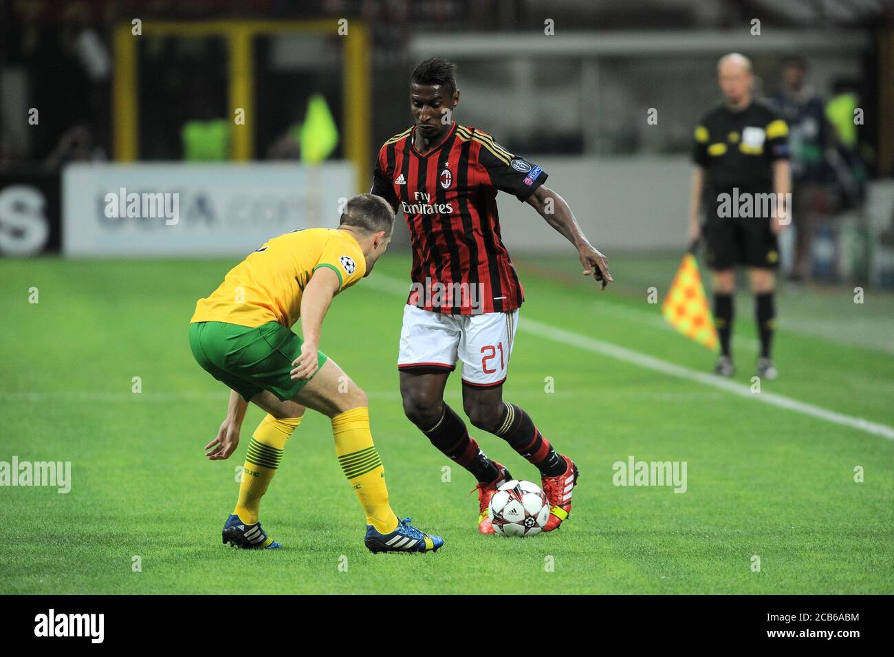 Milan  Italy, 18 September 2013 ,' G.MEAZZA SAN SIRO'  Stadium, UEFA Champions League 2013/2014, AC Milan - FC Celtic : Kevin Constant in action during the match Stock Photo