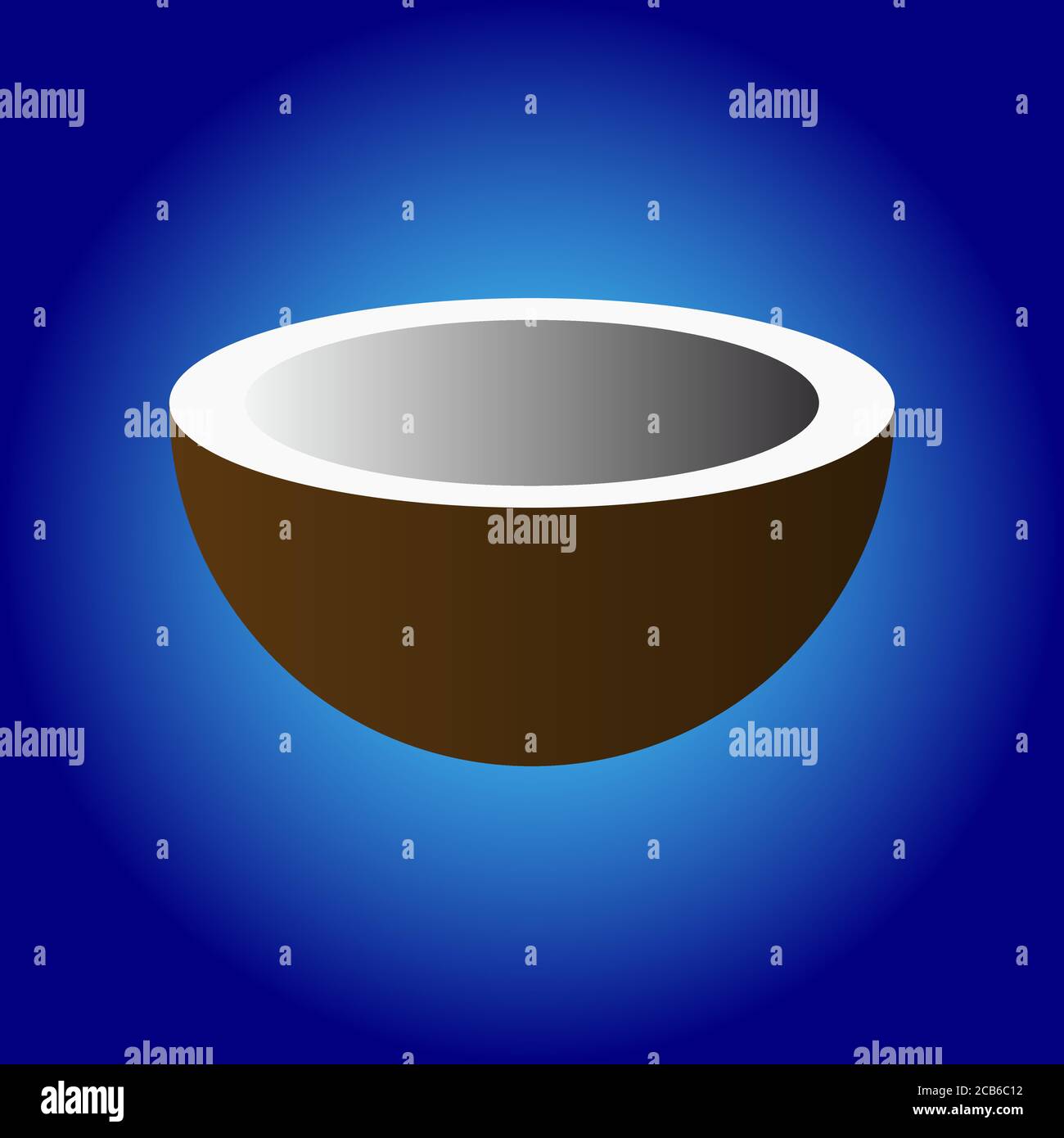 Coconut cut in half Stock Vector
