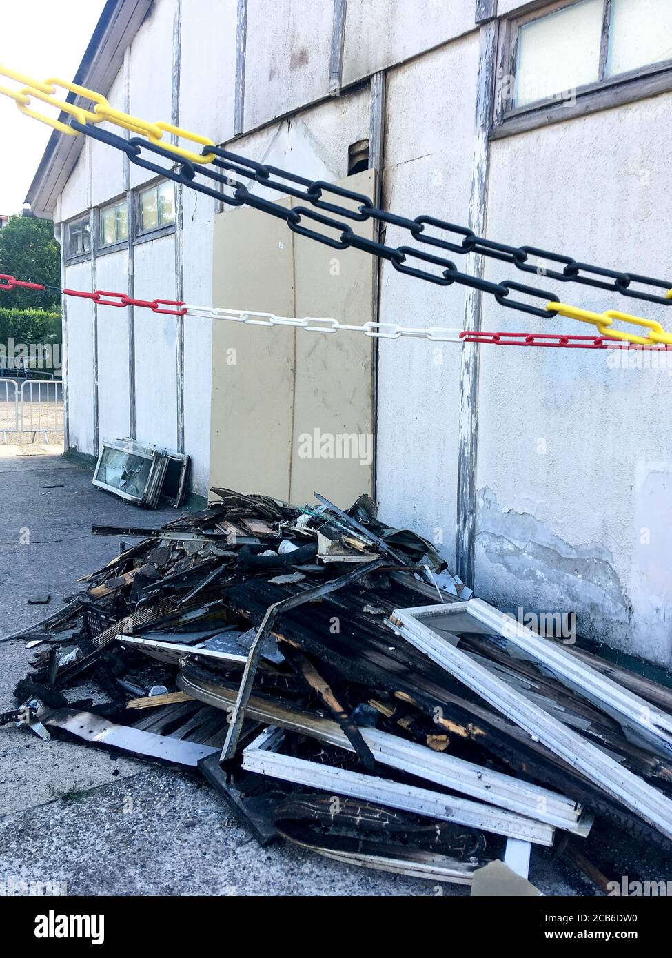 Criminal fire at Bron mosque, Bron, Auvergne-Rhone-Alps region, France, Stock Photo