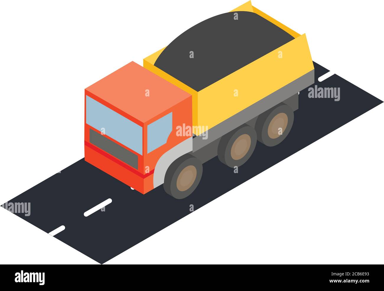 Dump truck icon, isometric style Stock Vector