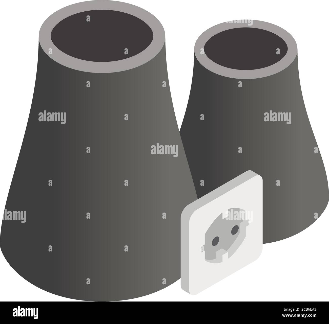 Nuclear station icon, isometric style Stock Vector