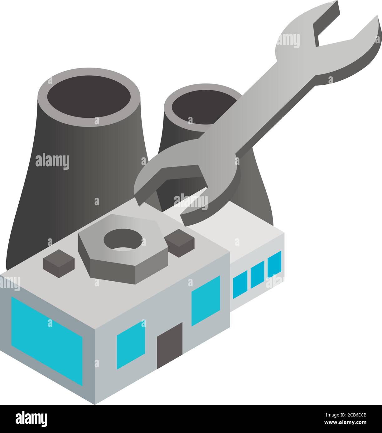 Thermal station icon, isometric style Stock Vector