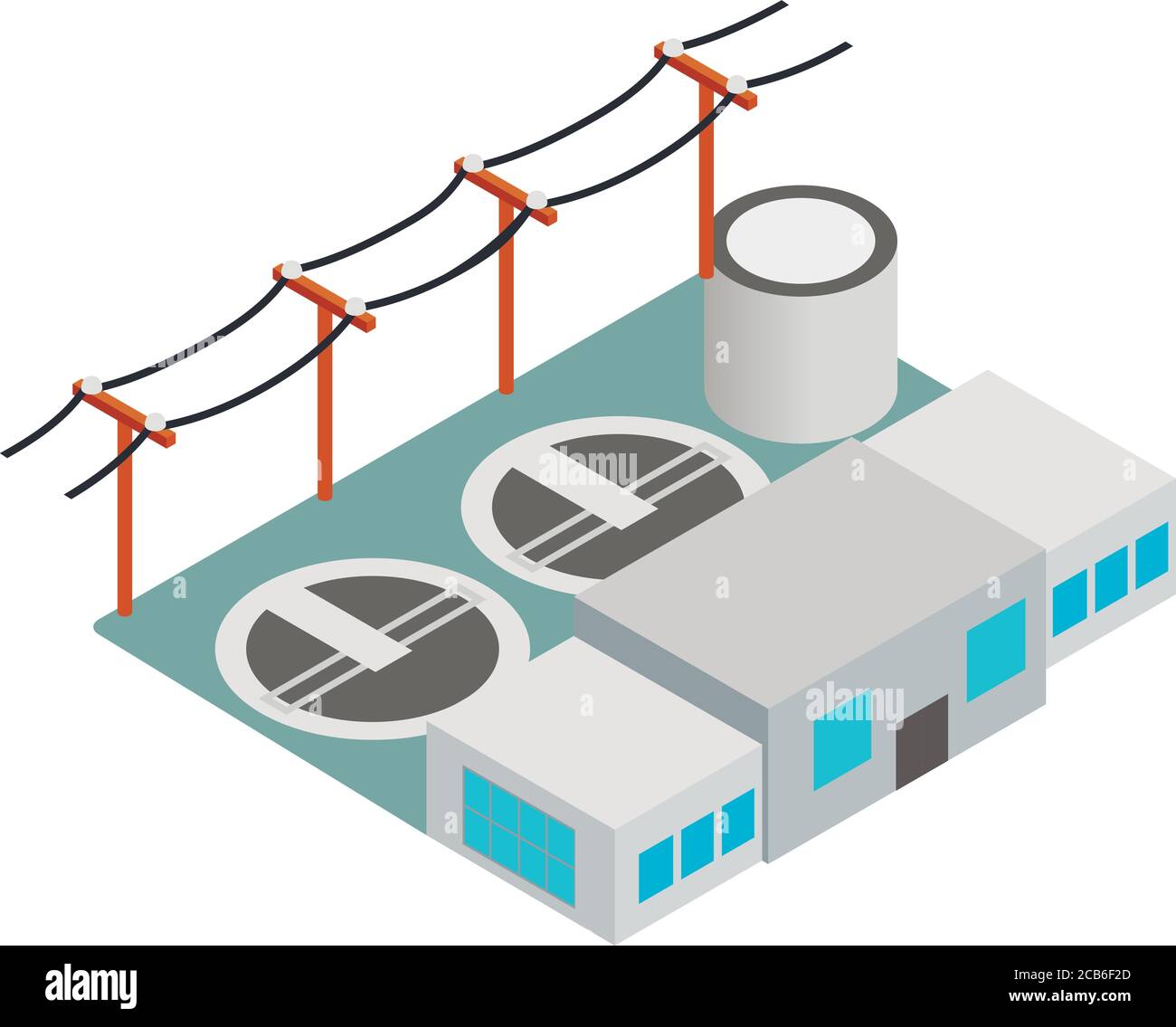 Power station icon, isometric style Stock Vector