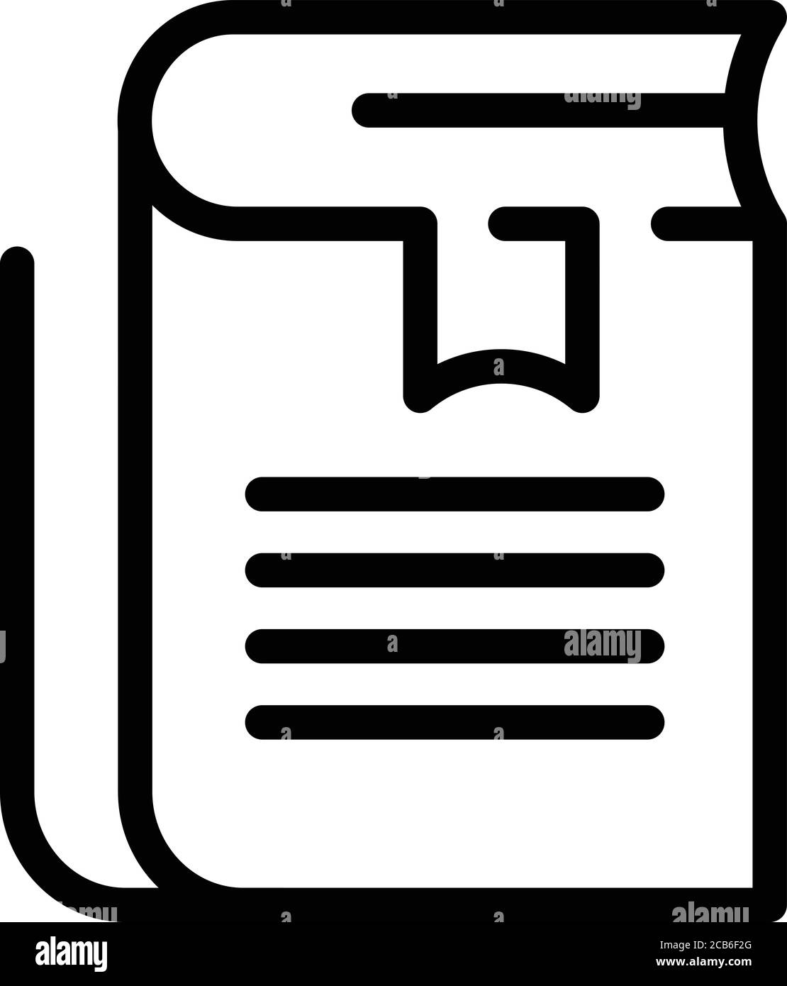 Book syllabus icon, outline style Stock Vector