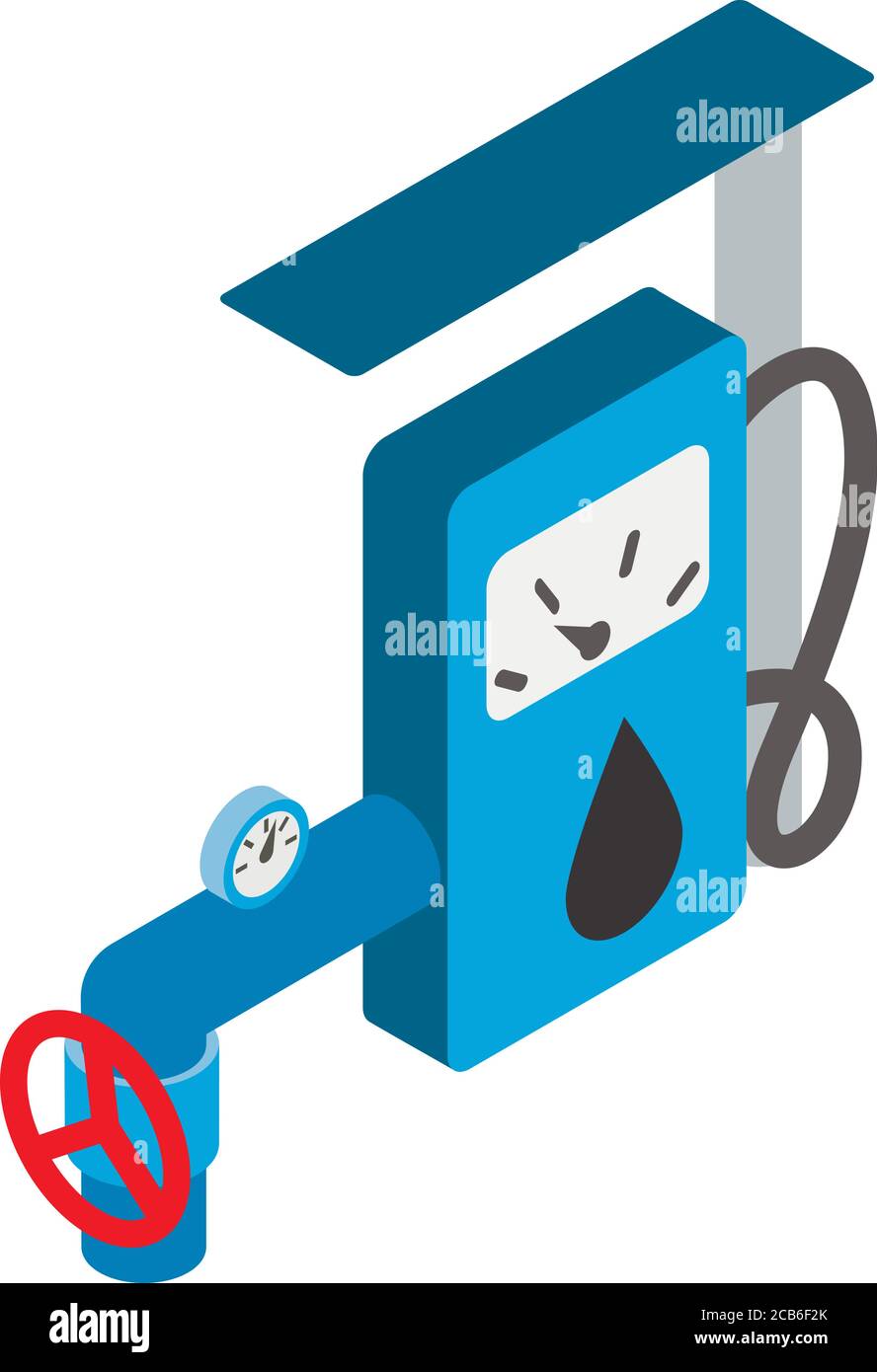 Gas station icon, isometric style Stock Vector