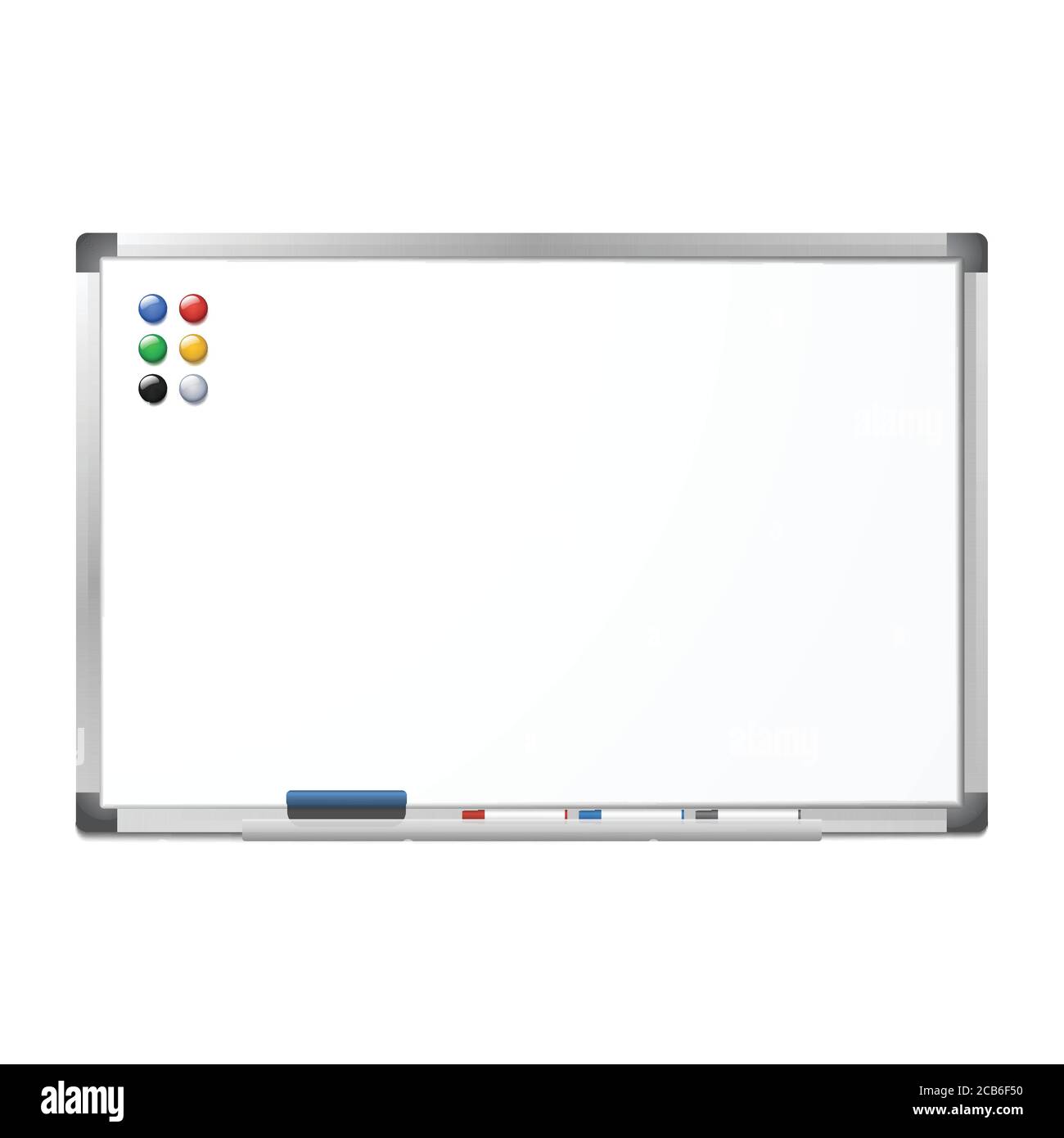 Blank dry erase board with markers Stock Vector Images - Alamy