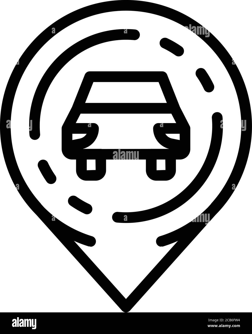 Location driving school icon, outline style Stock Vector