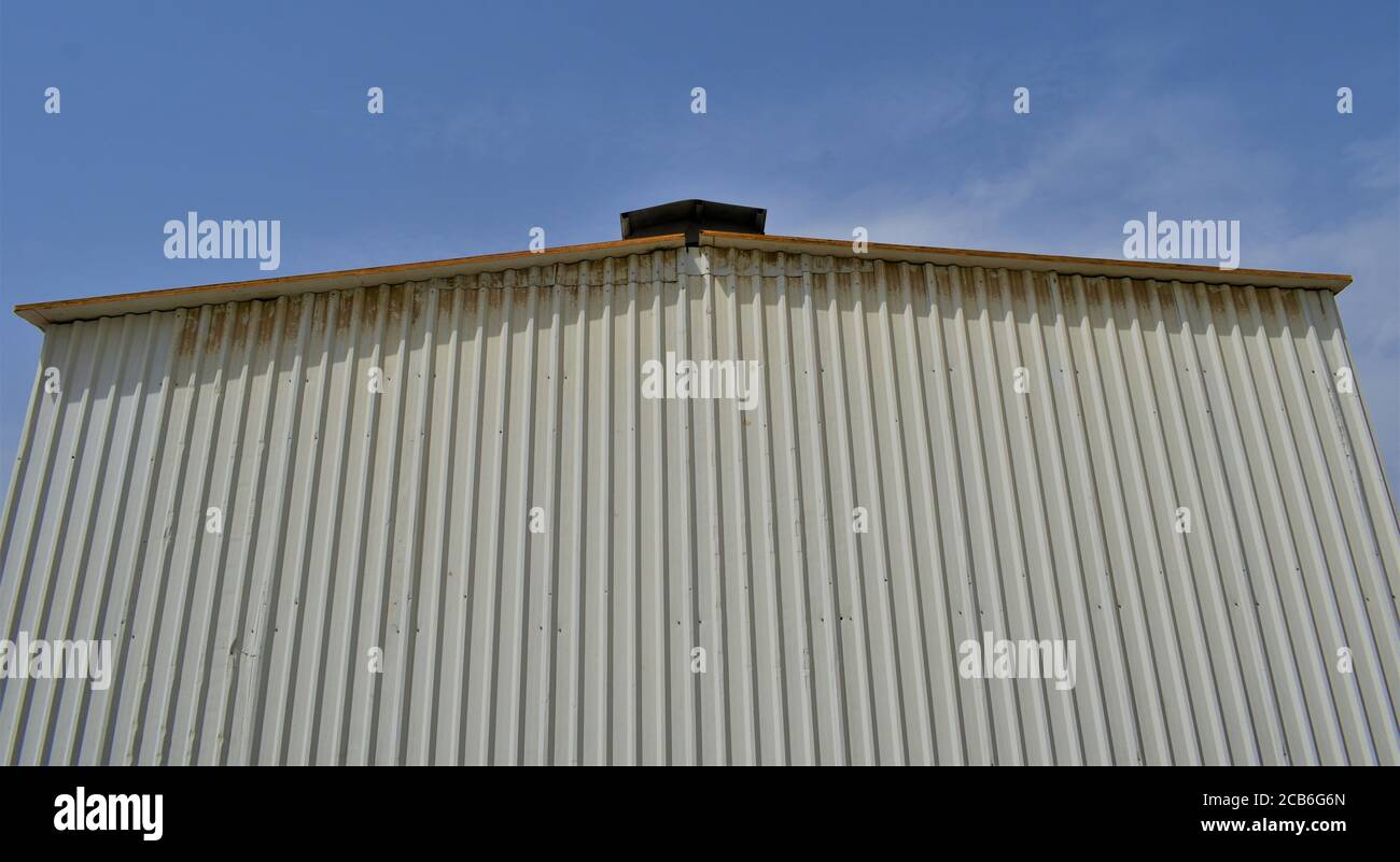 Industrial air ducts ventilation made of galvanized metal Rectangular industrial used to transport ventilation to a whole building Stock Photo