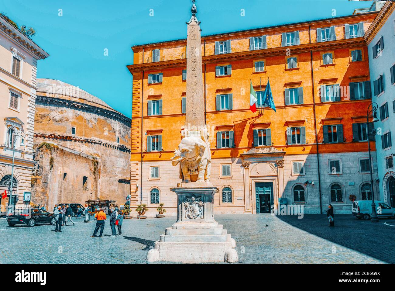 ROME, ITALY MAY 09, 2017 Obelisk of Minerva (Obelisco della Minerva