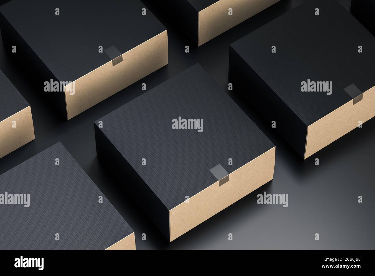 Download Craft Cardboard Gift Box Mockup With Black Paper Cover For Branding And Identity Isolated On Dark Surface Background Stock Photo Alamy