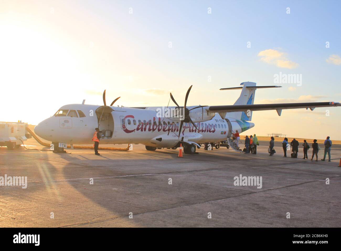 BRIDGETOWN, BARBADOS FEBRUARY 21, 2014 Caribbean Airlines plane
