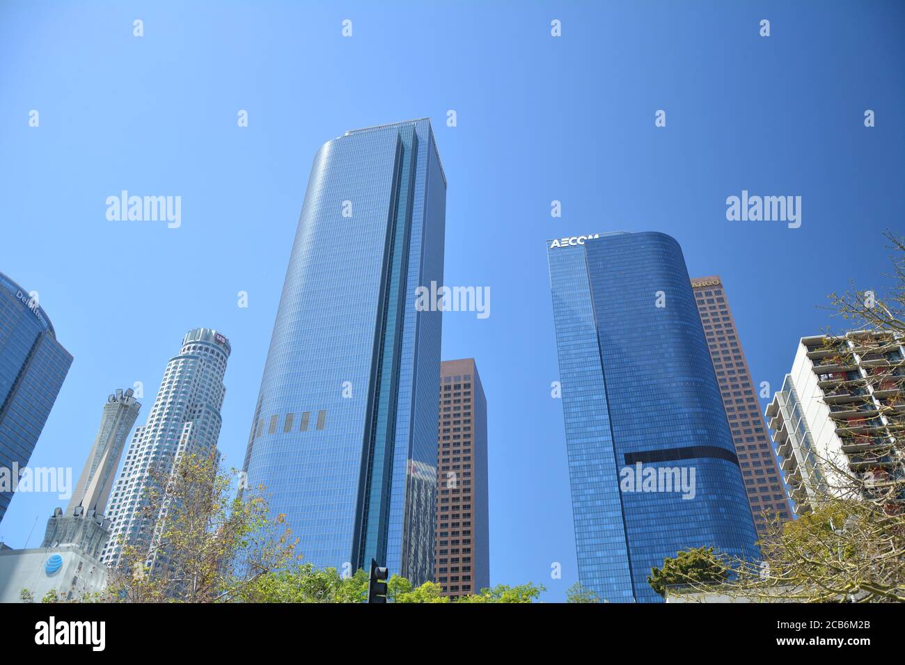 LOS ANGELES, CA, USA - MARCH 28, 2018 : Skyscrapers in Downtown of Los Angeles. Stock Photo