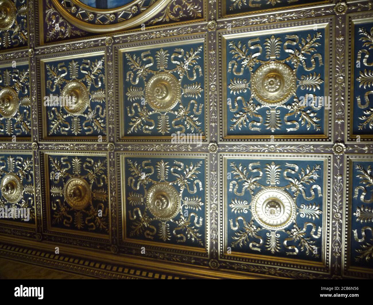 Ornate Ceiling in Longleat Manor Stock Photo