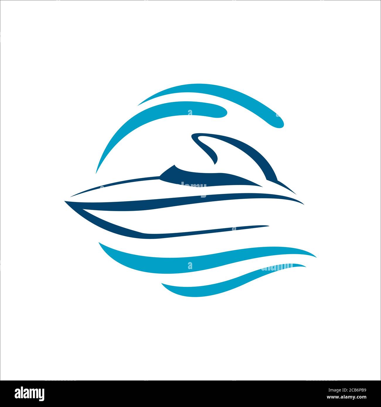 sailing yacht ship boat logo design vector on the water ocean wave ...