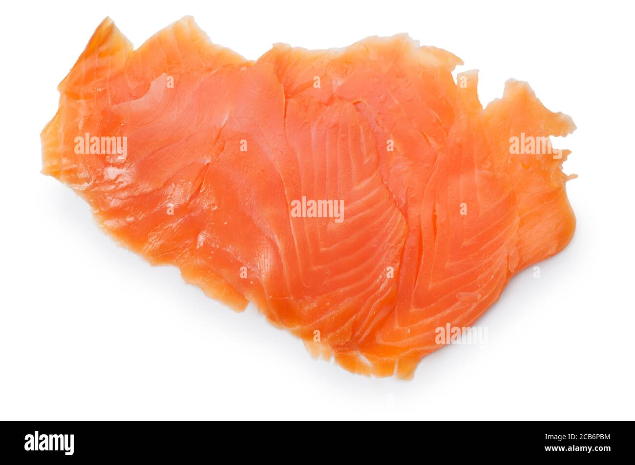 Studio shot of traditional smoked salmon cut out against a white ...