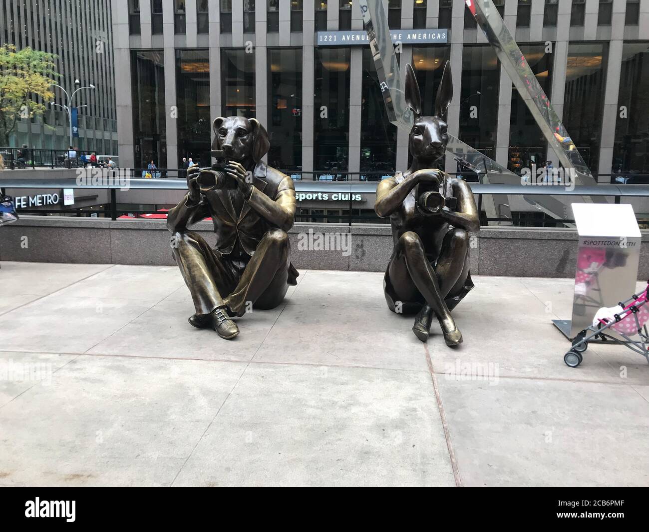 Rabbit and Dog Bronze Sculptures in NYC Stock Photo Alamy
