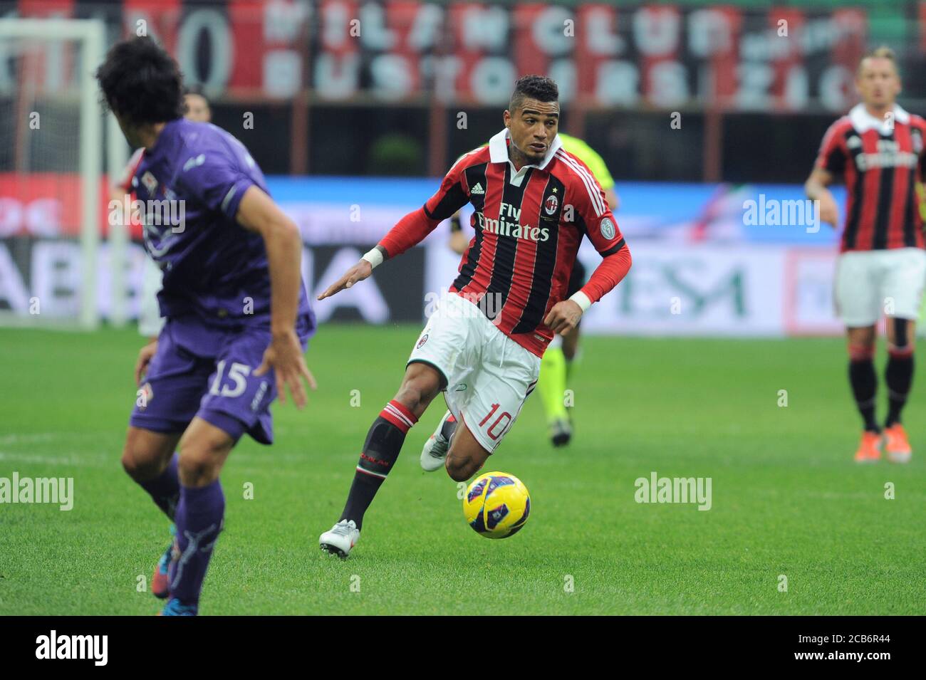 Milan  Italy, 11 November 2012, 'G.MEAZZA SAN SIRO ' Stadium, Serious Football Championship A 2012/2013, AC Milan - AC Fiorentina   : Kevin Prince Boateng in action during the match Stock Photo