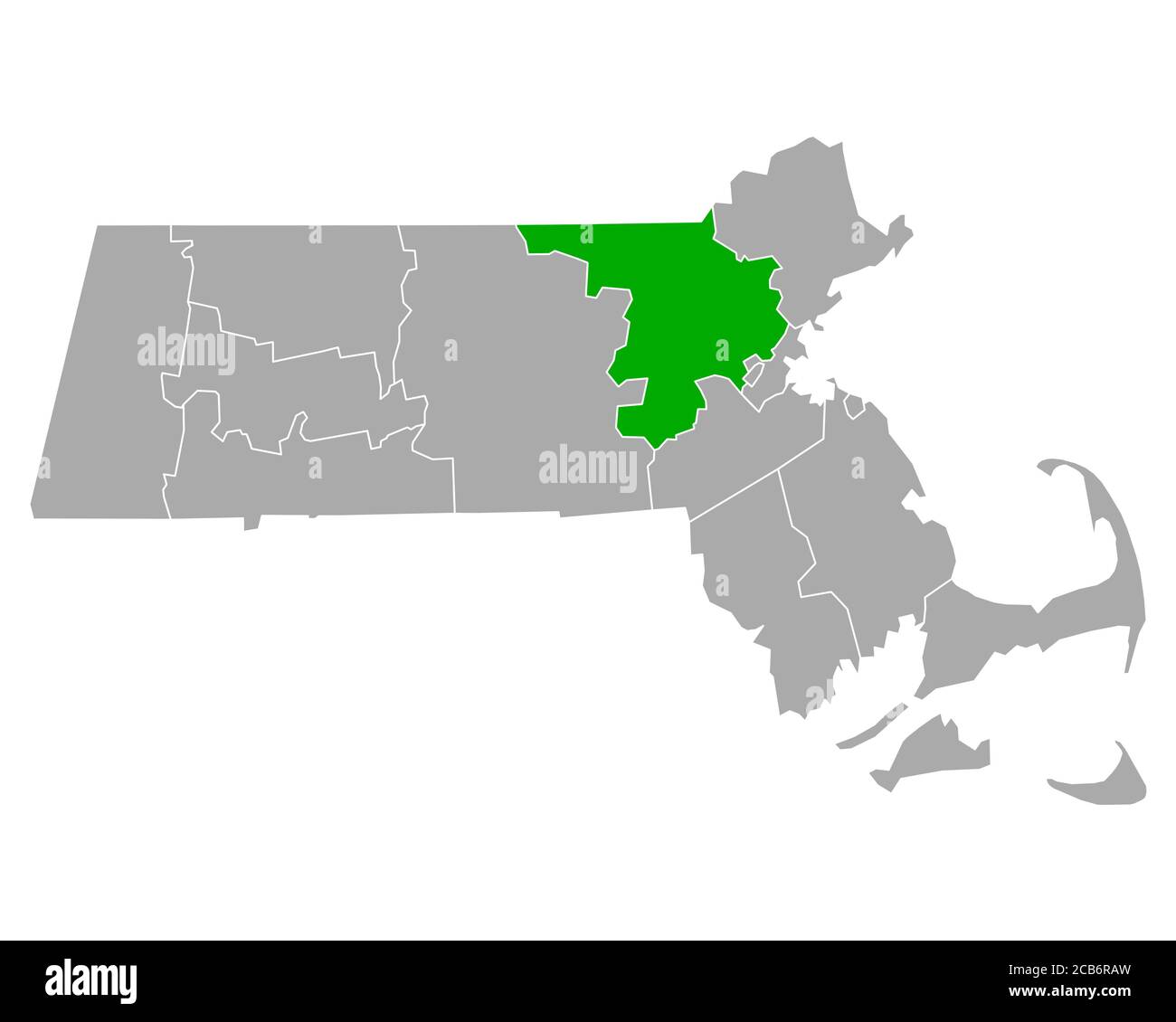 Map of Middlesex in Massachusetts Stock Photo Alamy