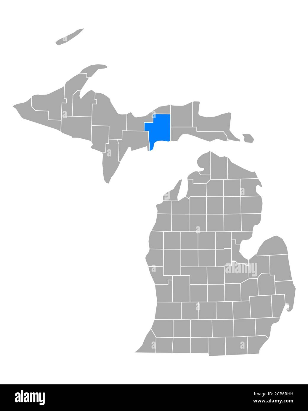 Map of Schoolcraft in Michigan Stock Photo Alamy