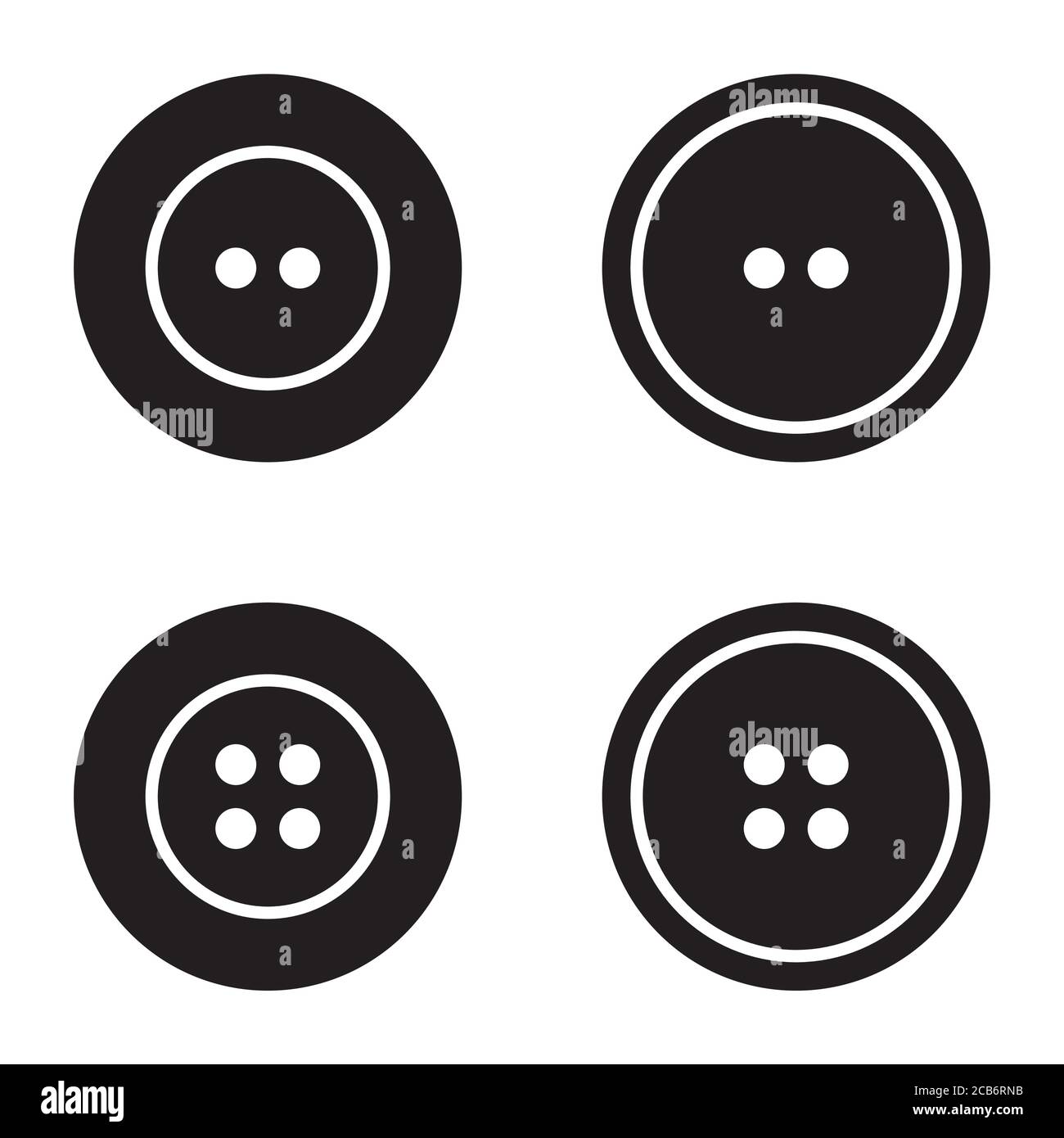 Sewing button icons set logotype. Vector isolated clothing buttons collection vector logo Stock Vector