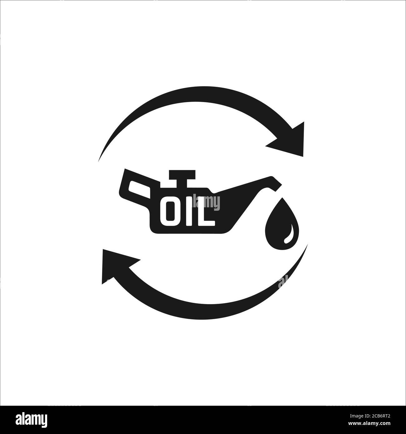 oil change icon logo vector. silhouette of oil canister bottle gear and circle arrow .symbol for automotive machine engine. Stock Vector