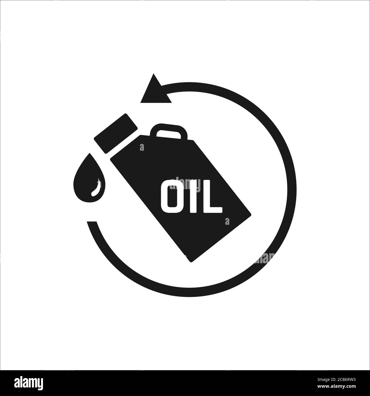 oil change icon logo vector. silhouette of oil canister bottle gear and circle arrow .symbol for automotive machine engine. Stock Vector