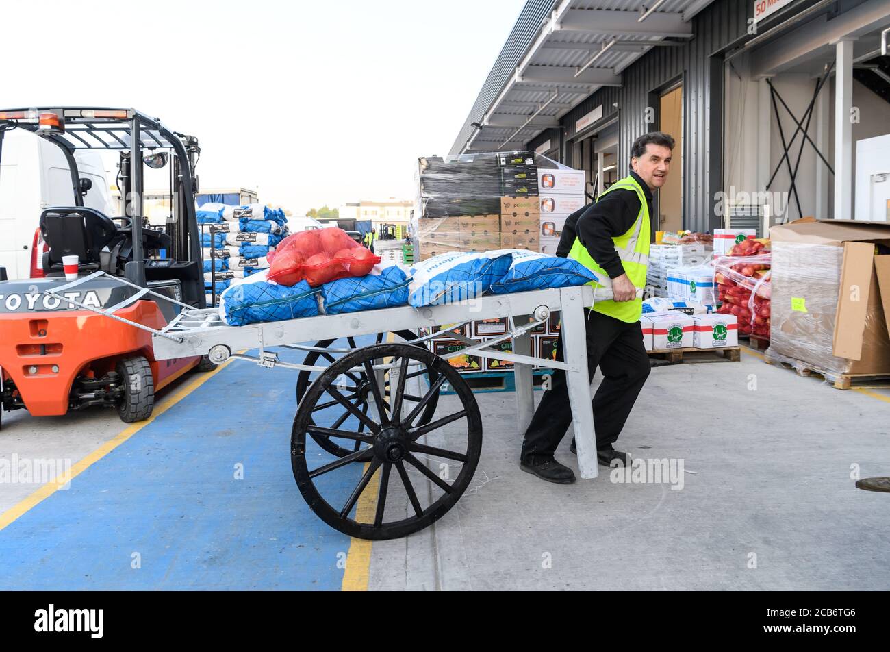 Staff and customers at the Birmingham Wholesale Market. The largest