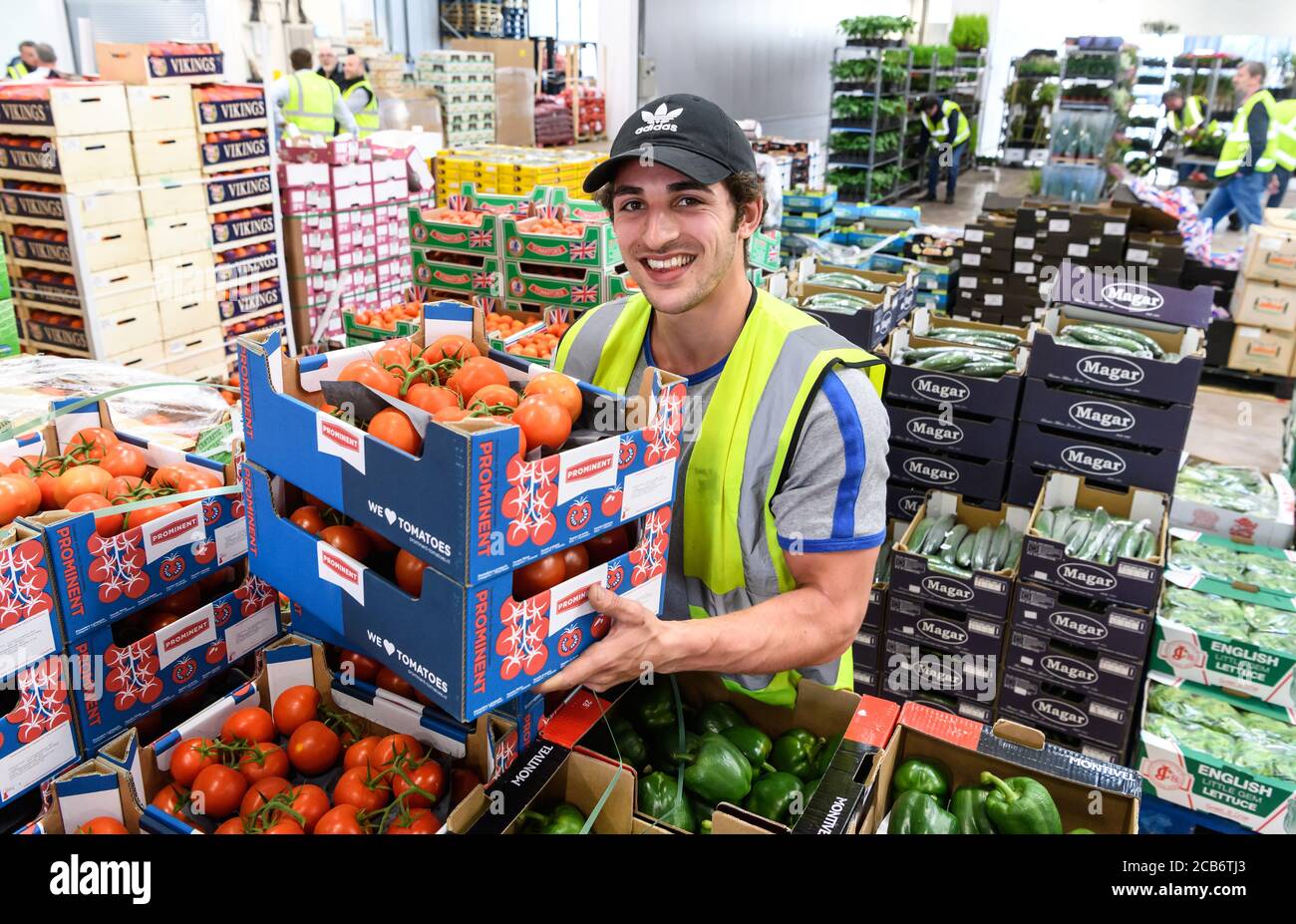 Staff and customers at the Birmingham Wholesale Market. The largest