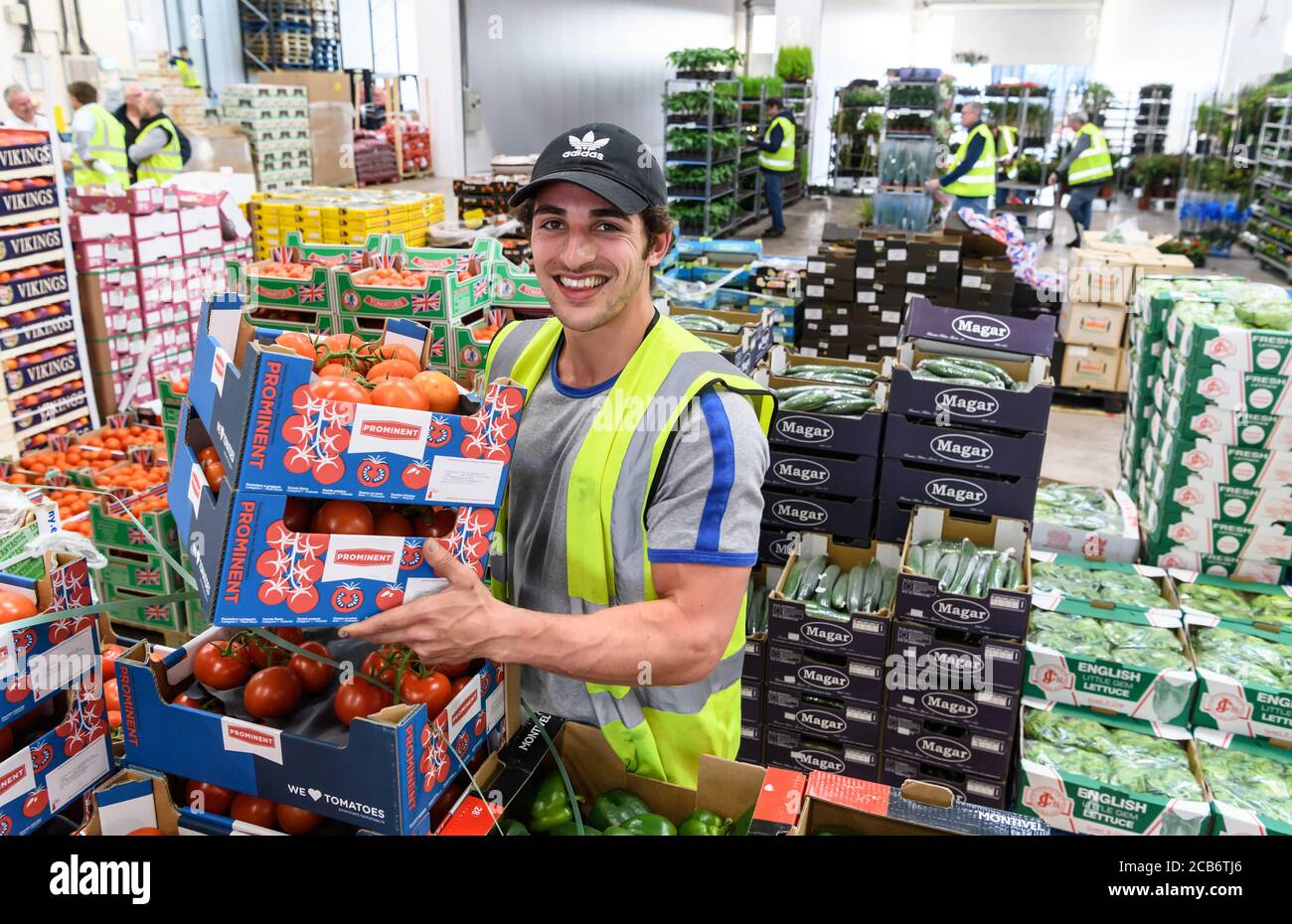 Staff and customers at the Birmingham Wholesale Market. The largest