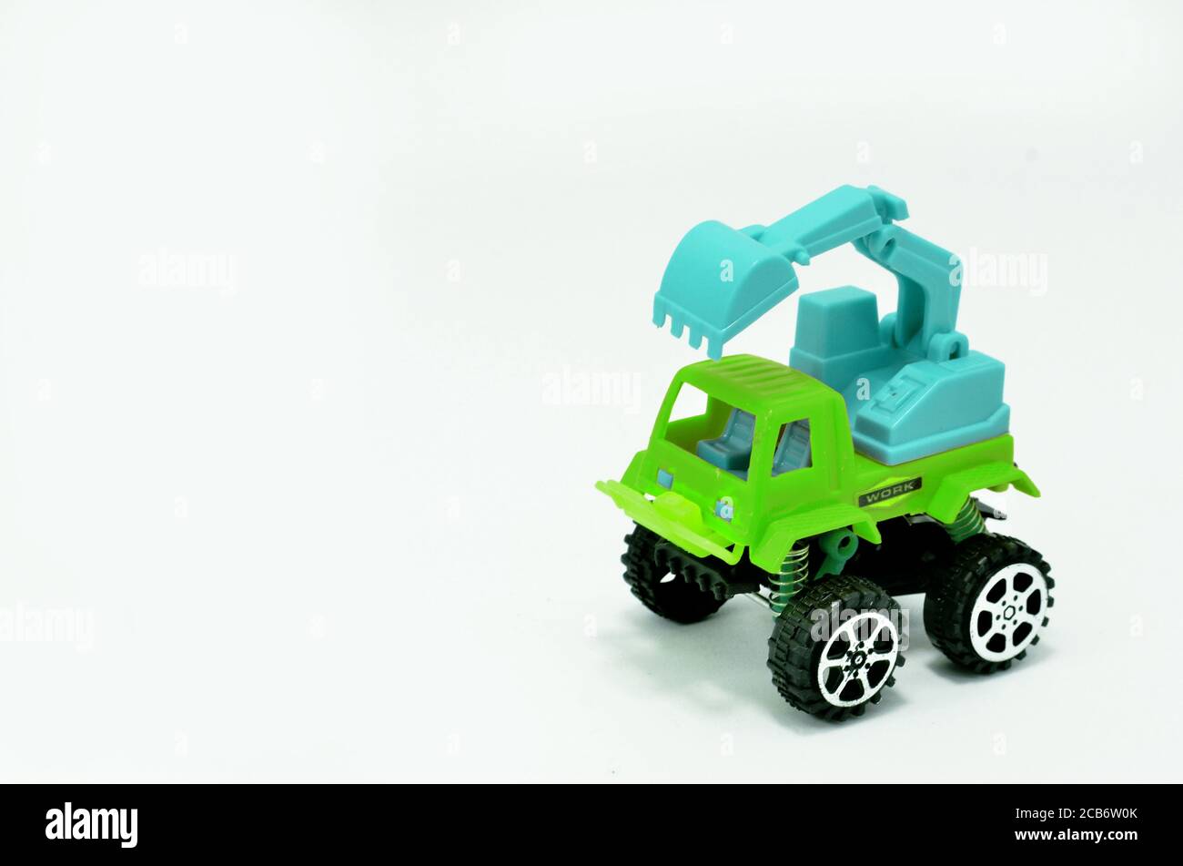 Car plastic truck and excavator toy for kids to have fun with there learning Stock Photo