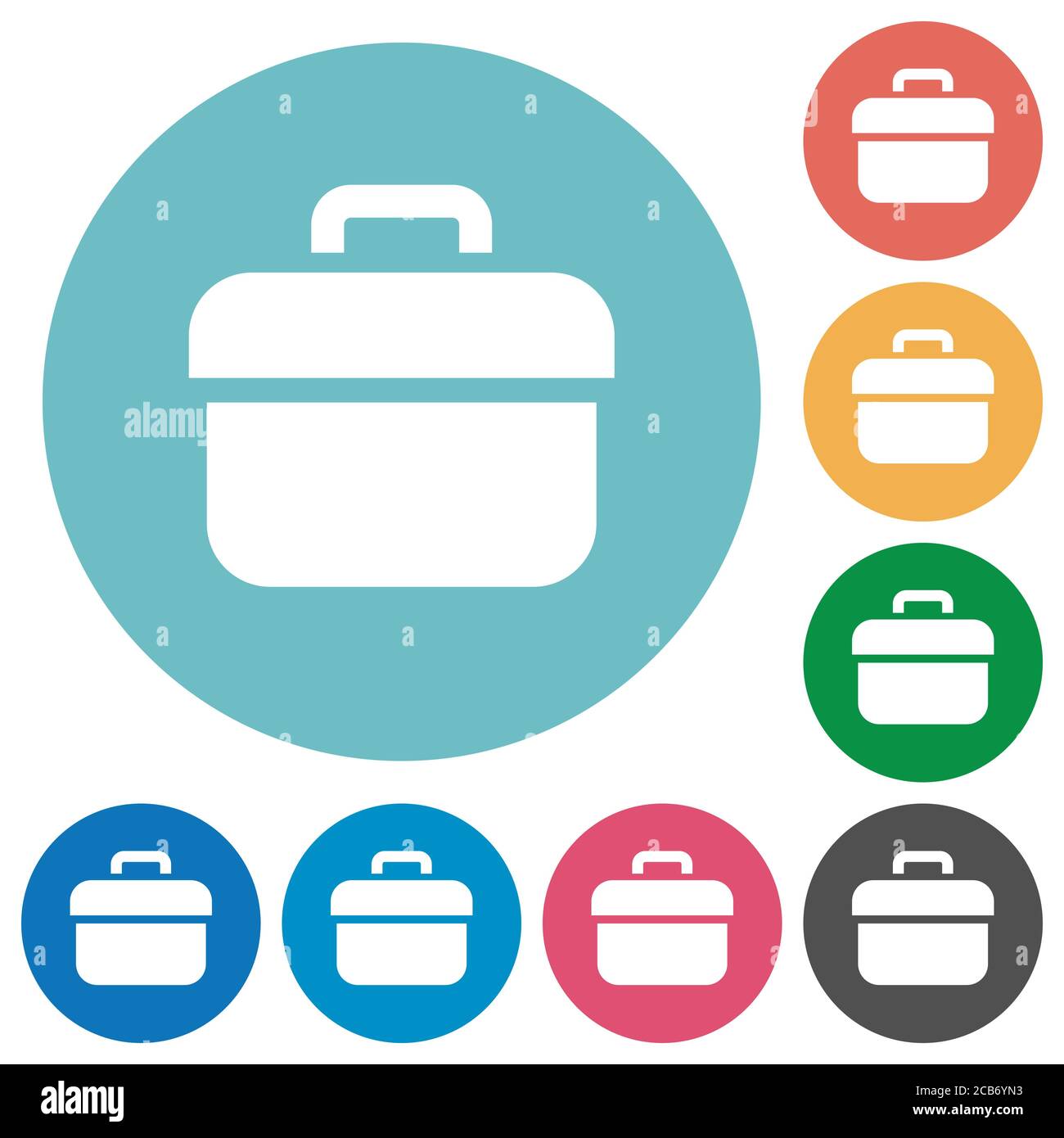 Toolbox flat white icons on round color backgrounds Stock Vector Image ...