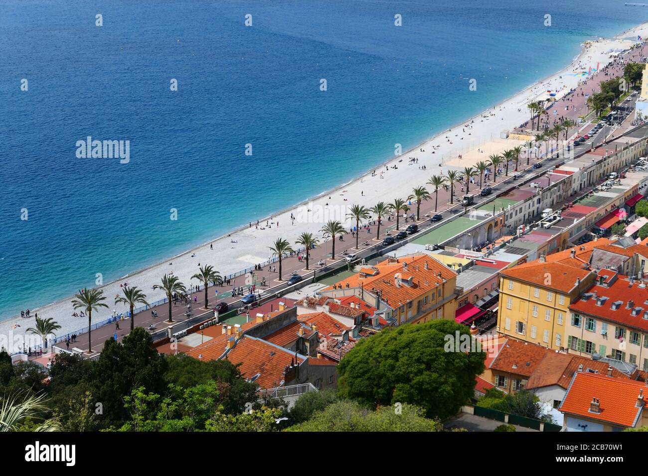 Nice, French Riviera Cote d'Azur in Provence, France. Landscape view of coastline. Stock Photo