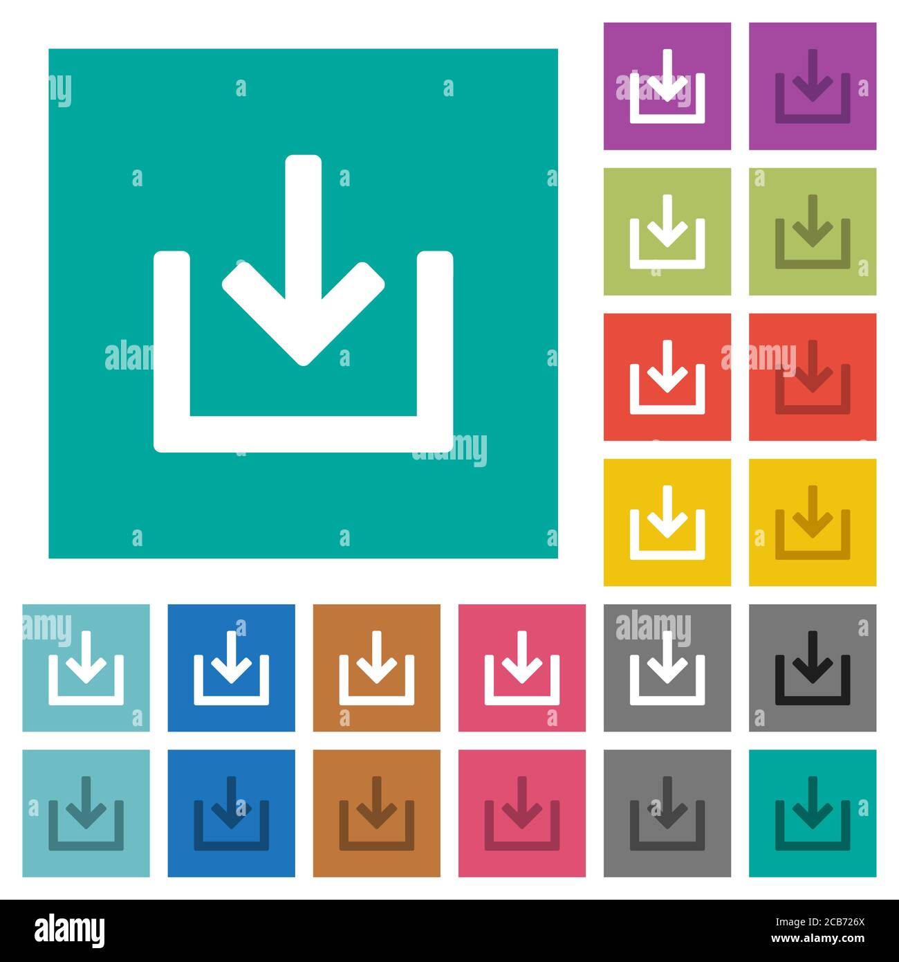 Import item multi colored flat icons on plain square backgrounds ...