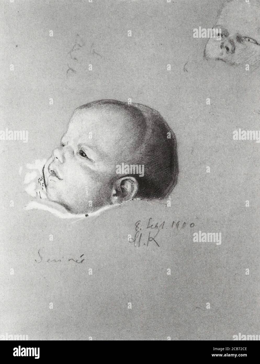 Klinger Max - Klingers Tochter DesirÃ©e Einen Tag Nach Ihrer Geburt - German School - 19th  Century Stock Photo