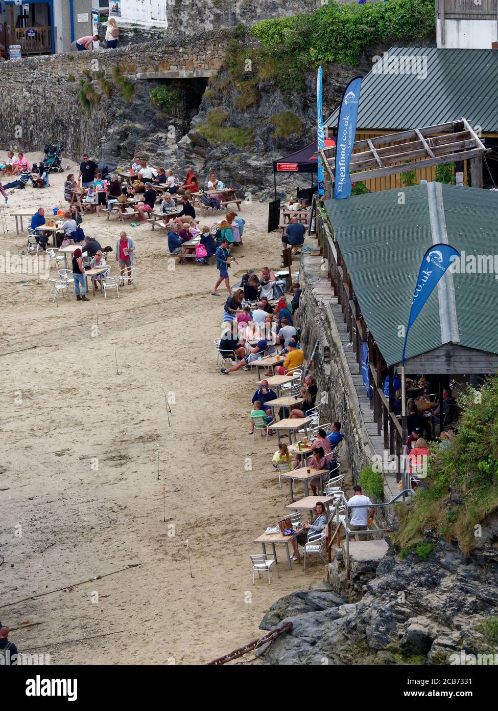 Newquay, Cornwall, Fish house restaurant Newquay Eat on the beach Stock