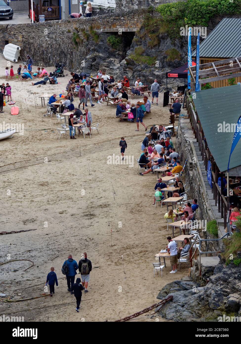 Newquay, Cornwall, Fish house restaurant Newquay Eat on the beach Stock