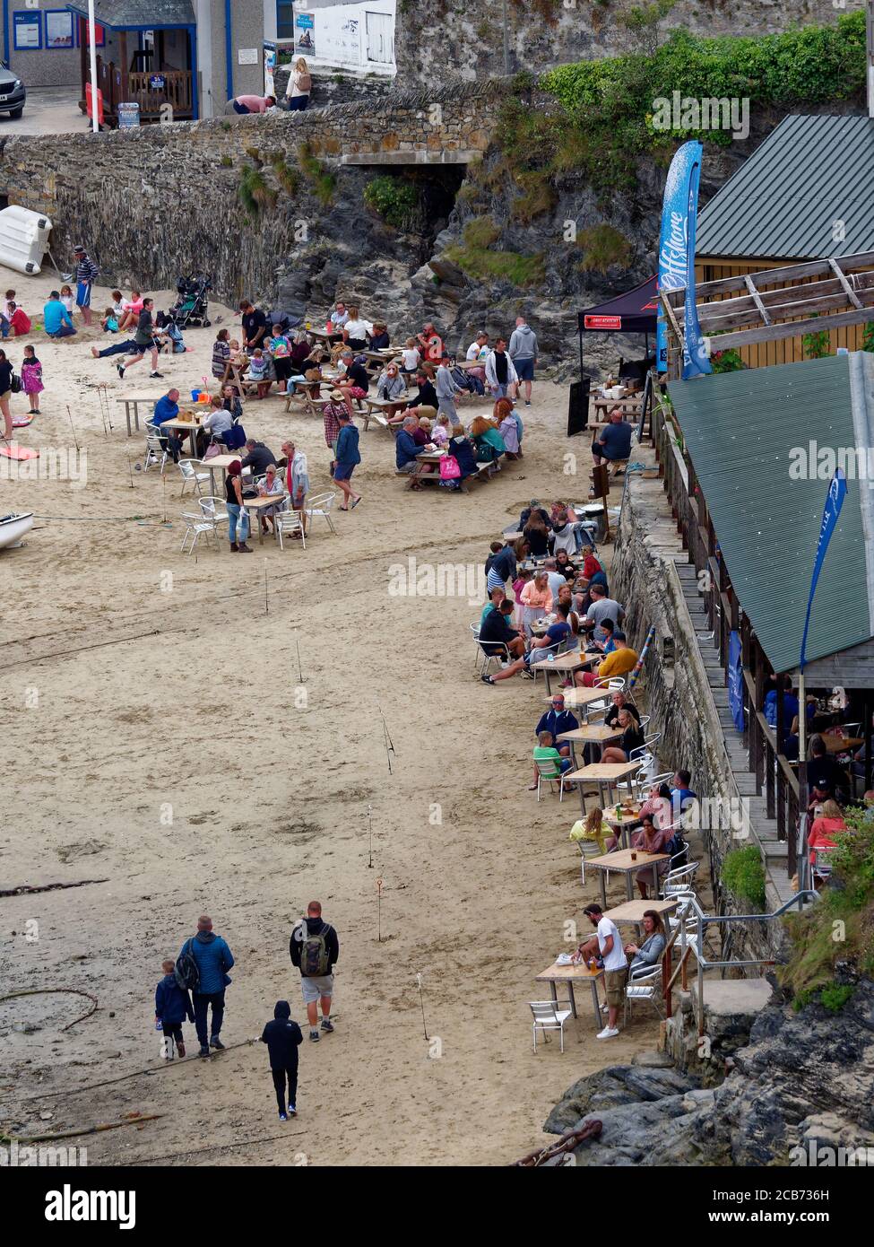 Newquay, Cornwall, Fish house restaurant Newquay Eat on the beach Stock