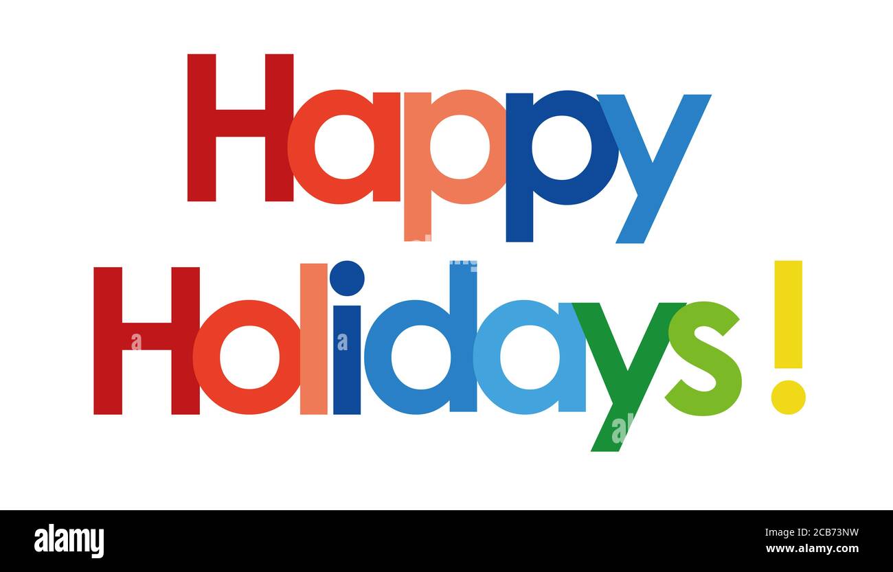 happy holidays text in white background Stock Photo - Alamy