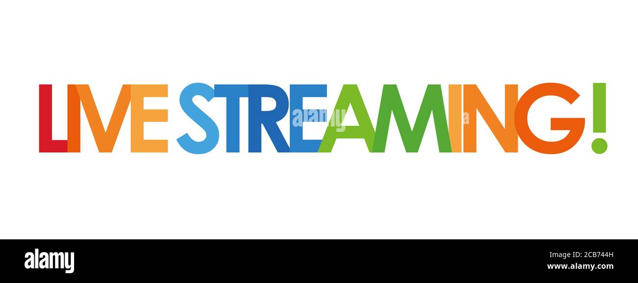 live streaming text in white background Stock Photo - Alamy