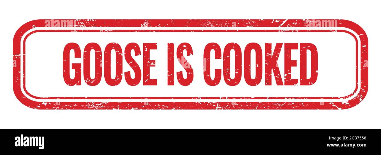 GOOSE IS COOKED red grungy rectangle stamp sign. Stock Photo