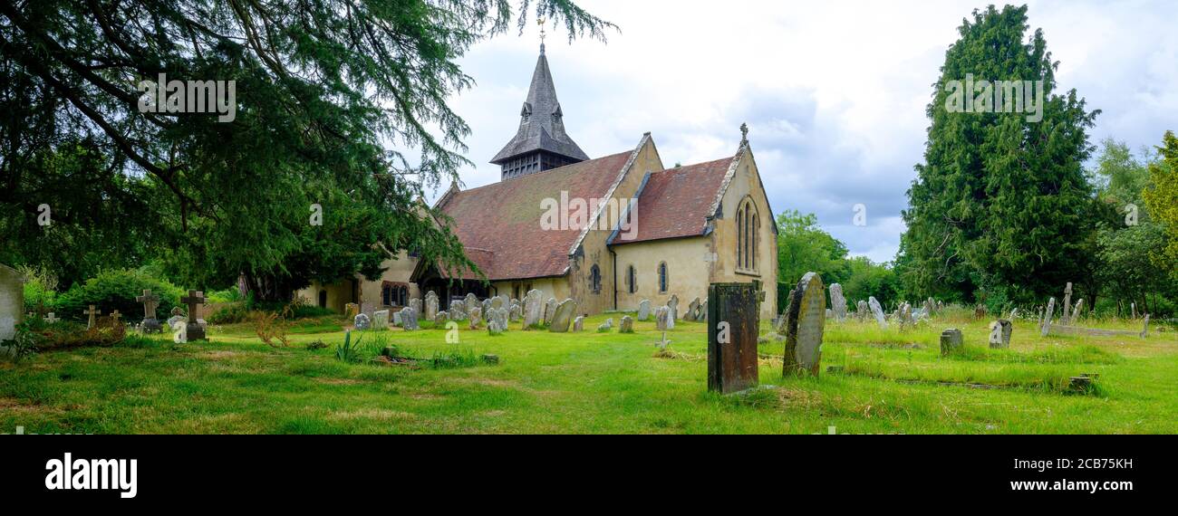 Steep, UK - June 11, 2020:  All Saints' Church in the Hampshire village of Steep near Petersfield in the South Downs National Park, UK Stock Photo