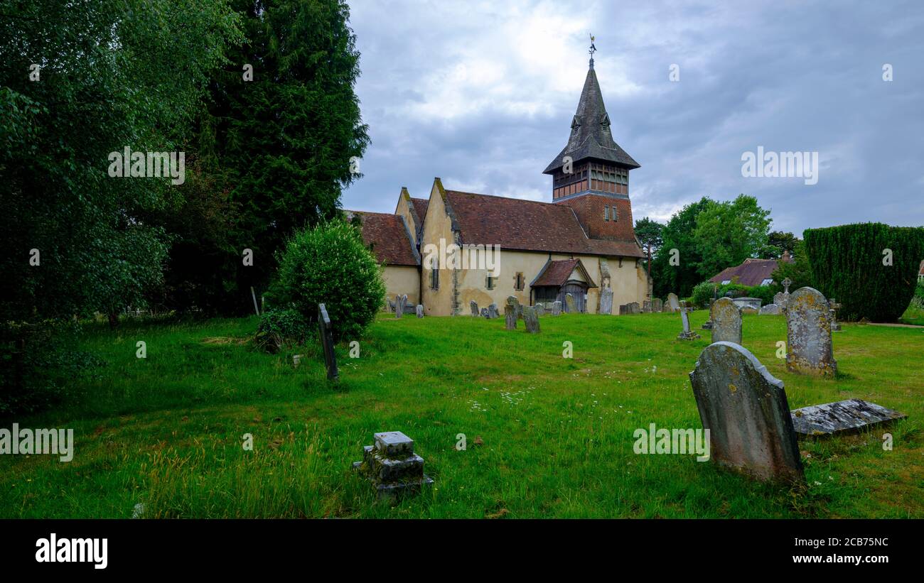 Steep, UK - June 11, 2020:  All Saints' Church in the Hampshire village of Steep near Petersfield in the South Downs National Park, UK Stock Photo