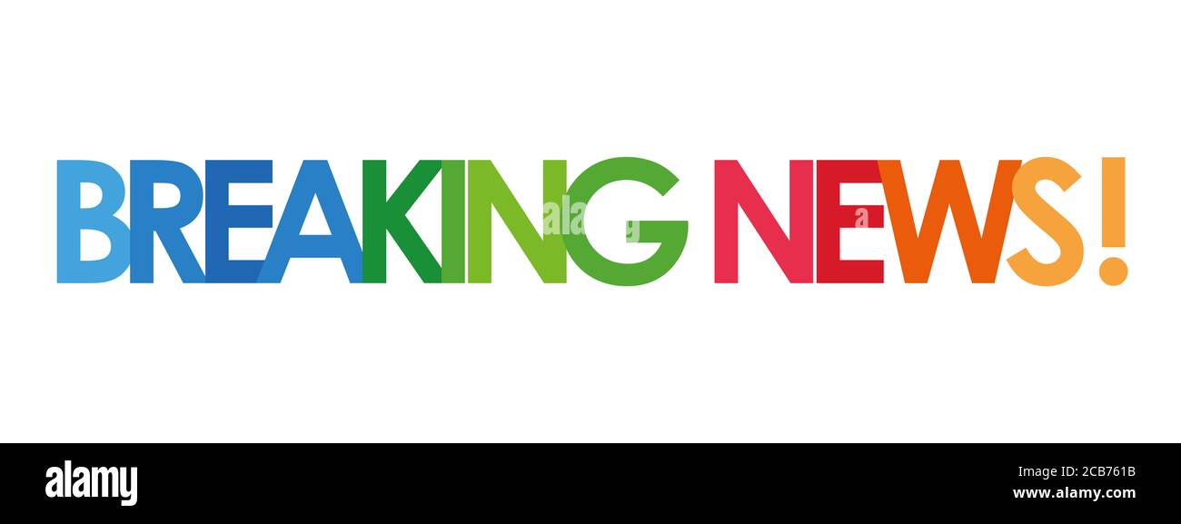 breaking news text in white background Stock Photo
