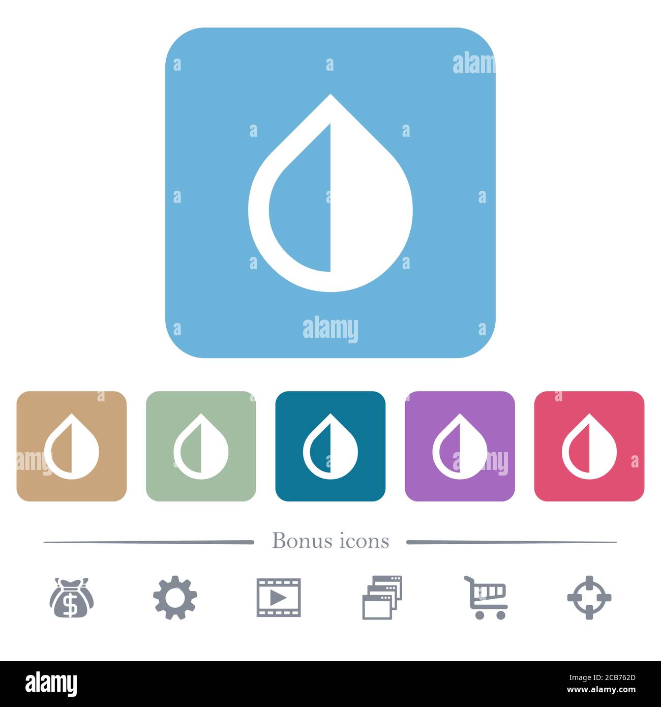 Invert colors white flat icons on color rounded square backgrounds. 6 ...