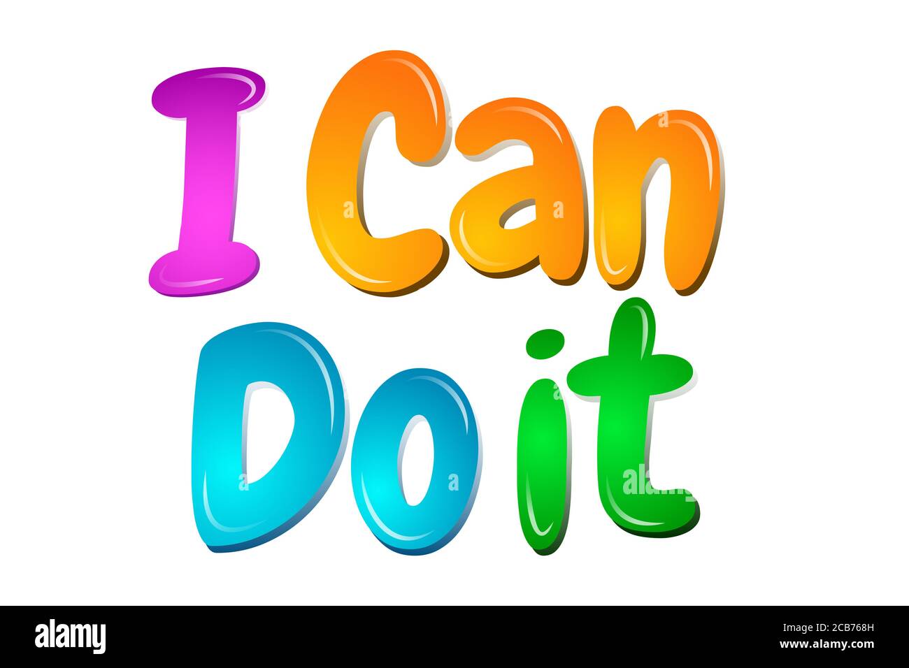 I Can Do It In Cartoon Colorful Letters Banner For Kids Stock Photo Alamy