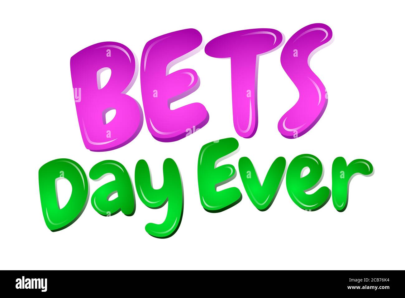 Best Day ever in cartoon colorful letters banner for kids Stock Photo