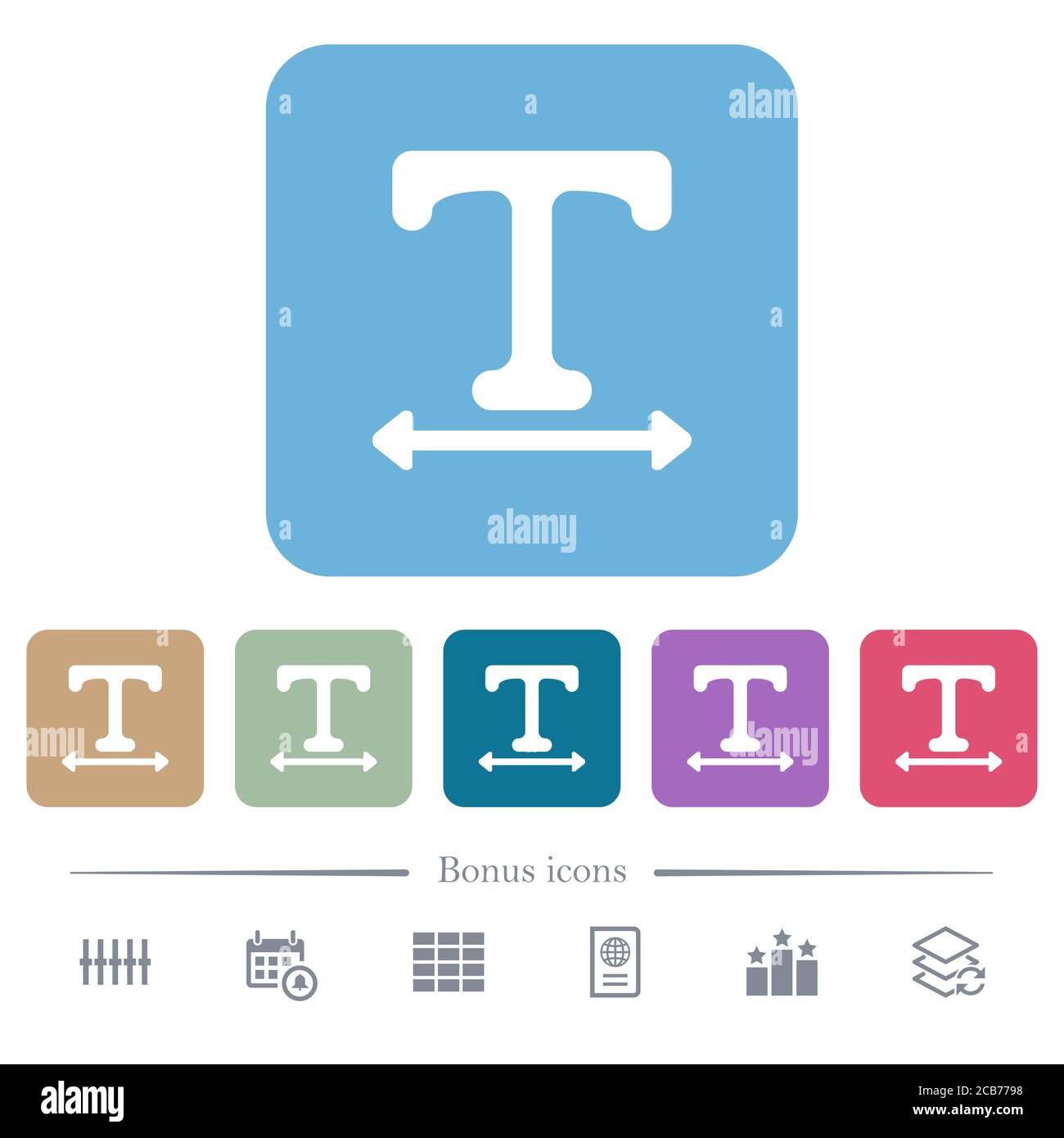 Adjust font width white flat icons on color rounded square backgrounds ...