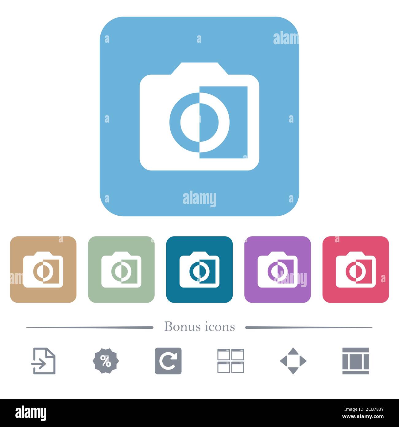 Monochrome photos white flat icons on color rounded square backgrounds ...
