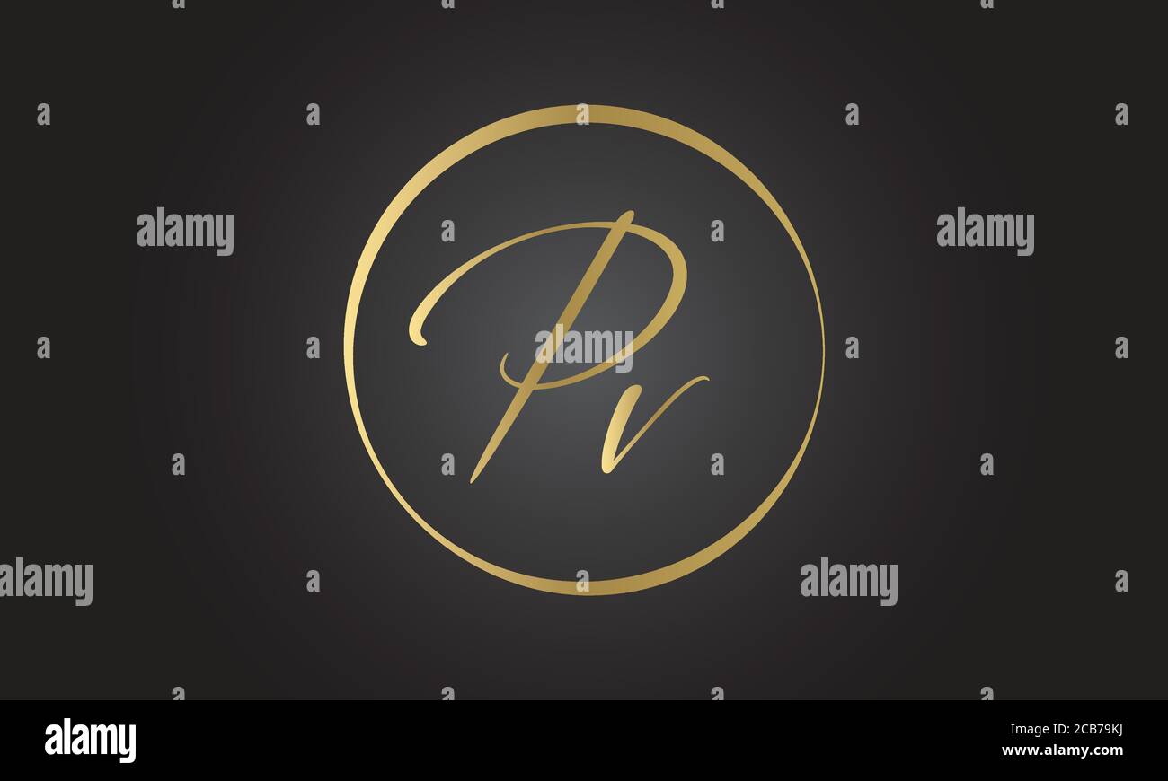 Initial PV Letter Logo With Creative Modern Business Typography Vector ...